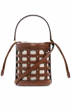 FERRAGAMO BRĄZOWY Torba typu `bucket`
