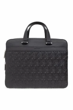 FERRAGAMO CZARNY Aktówka z monogramem