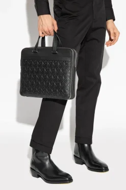 FERRAGAMO CZARNY Aktówka z monogramem