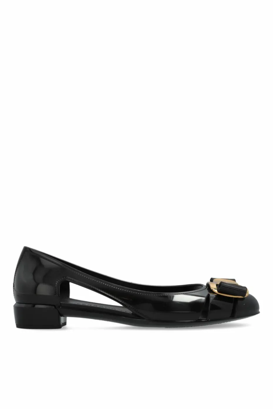 FERRAGAMO CZARNY Baleriny `Nara`