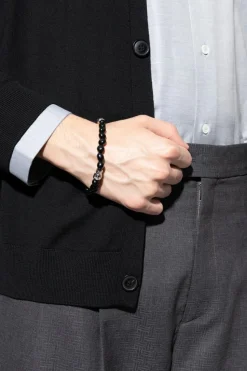 FERRAGAMO CZARNY Bransoleta z kamieniami