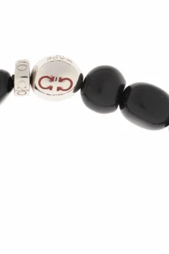 FERRAGAMO CZARNY Bransoleta z kamieniami