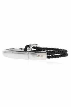 FERRAGAMO CZARNY Bransoleta z logo