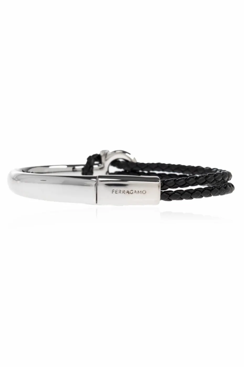 FERRAGAMO CZARNY Bransoleta z logo