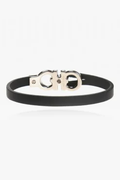 FERRAGAMO CZARNY Bransoleta z logo