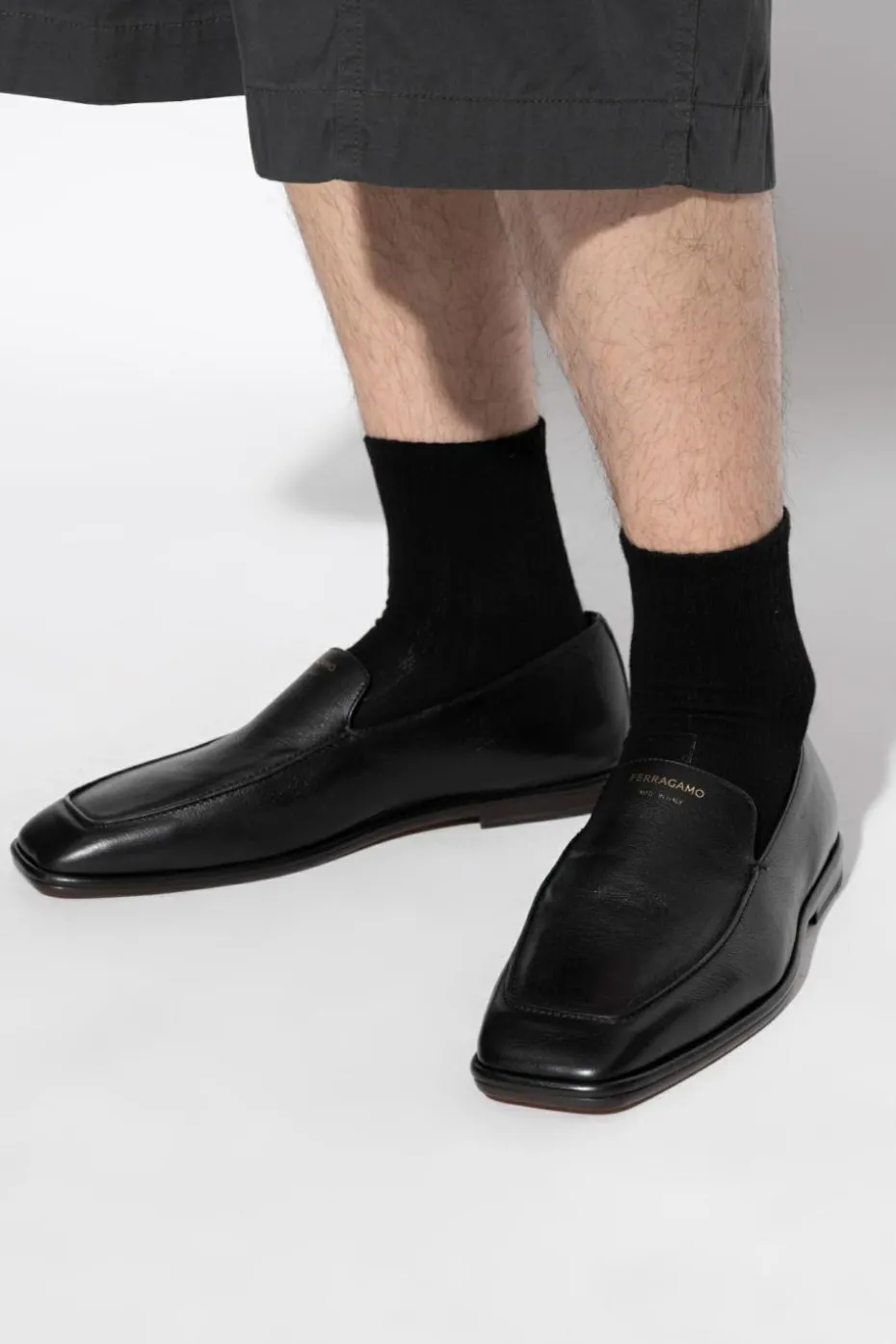 FERRAGAMO CZARNY Buty `Brian` typy `loafers`