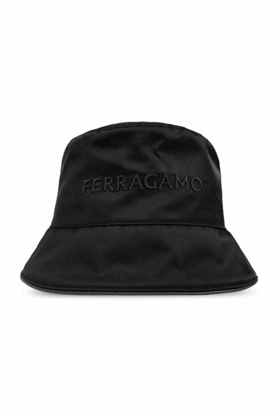 FERRAGAMO CZARNY Czapka typu `bucket`