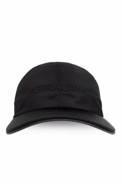 FERRAGAMO CZARNY Czapka z daszkiem z logo
