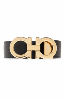 FERRAGAMO CZARNY Dwustronny pasek