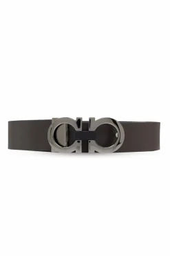 FERRAGAMO CZARNY Dwustronny pasek