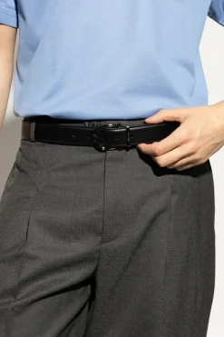 FERRAGAMO CZARNY Dwustronny pasek