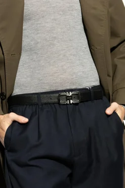 FERRAGAMO CZARNY Dwustronny pasek