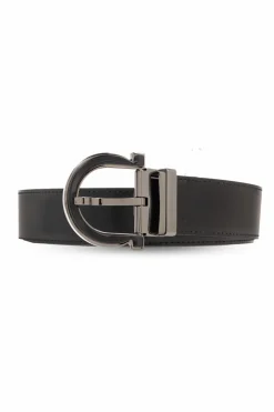 FERRAGAMO CZARNY Dwustronny pasek z logo ‘Adjus’