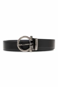 FERRAGAMO CZARNY Dwustronny pasek