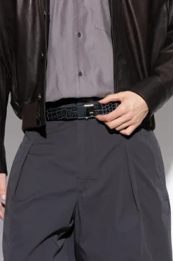 FERRAGAMO CZARNY Dwustronny pasek