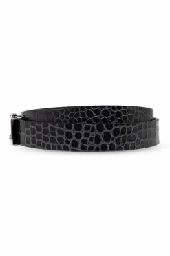 FERRAGAMO CZARNY Dwustronny pasek