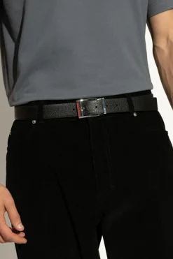 FERRAGAMO CZARNY Dwustronny pasek