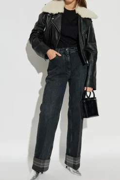 FERRAGAMO CZARNY Jeansy z prostymi nogawkami
