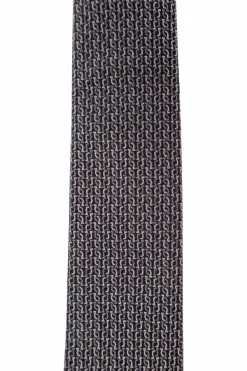 FERRAGAMO CZARNY Jedwabny krawat