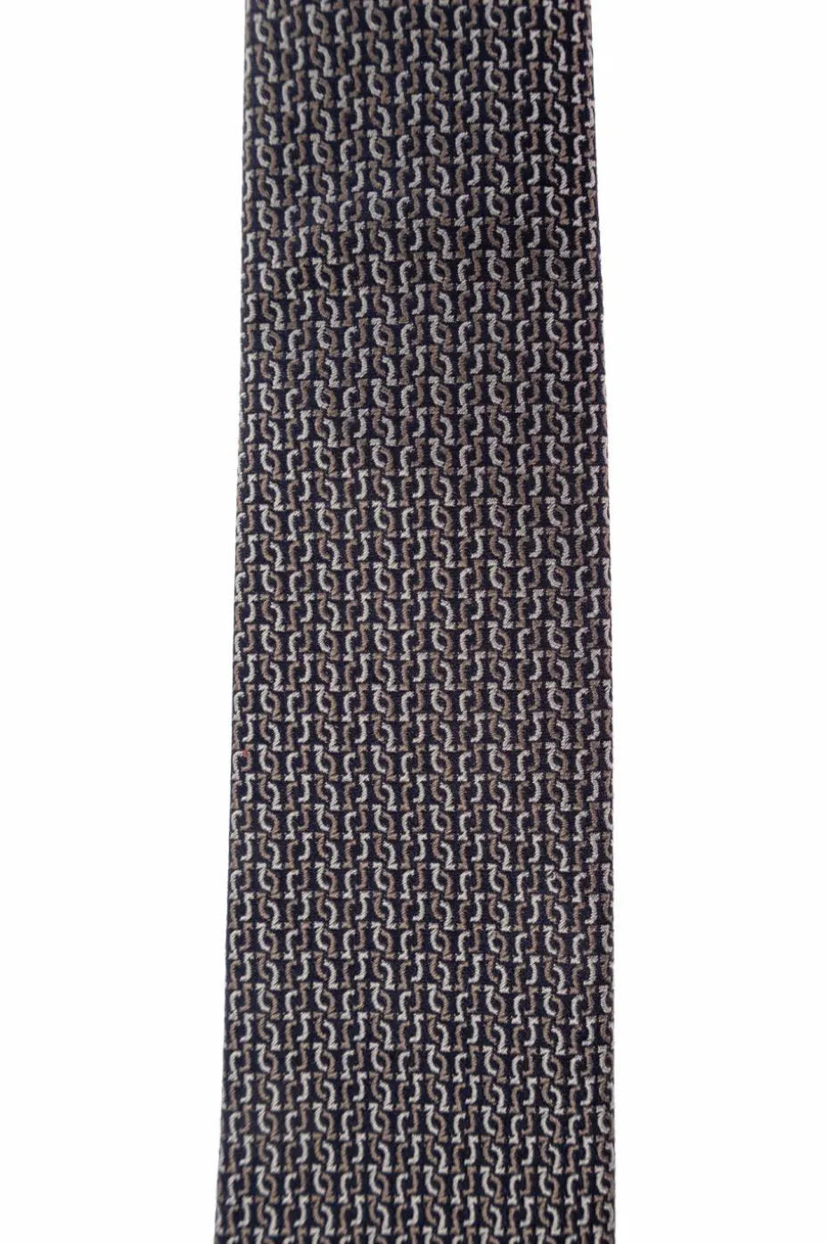FERRAGAMO CZARNY Jedwabny krawat