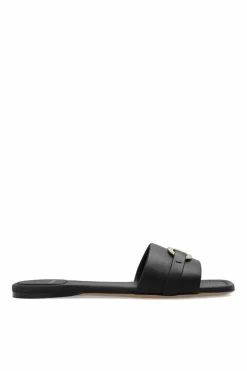 FERRAGAMO CZARNY Klapki ‘Leah’