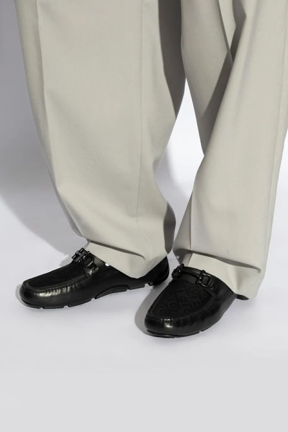 FERRAGAMO CZARNY Mokasyny `Parigi`