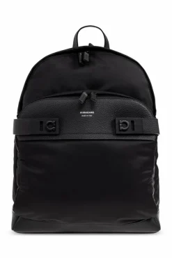 FERRAGAMO CZARNY Plecak z logo