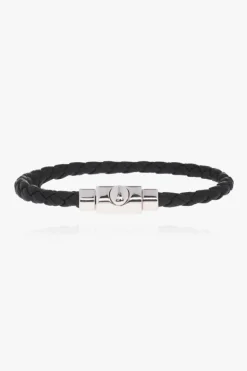 FERRAGAMO CZARNY Pleciona bransoleta