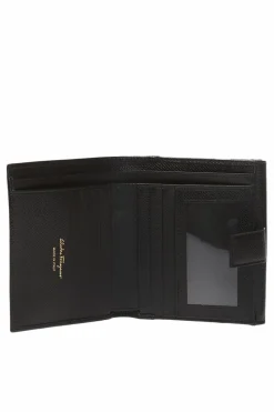 FERRAGAMO CZARNY Portfel z dekoracyjnym zapięciem