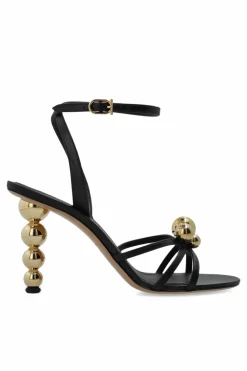 FERRAGAMO CZARNY Sandały na obcasie `Karina`