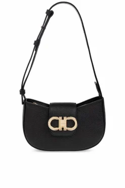 FERRAGAMO CZARNY Skórzana torba na ramię