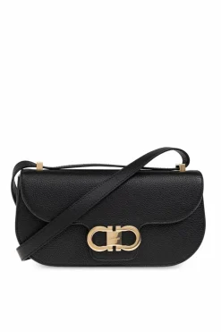 FERRAGAMO CZARNY Skórzana torba na ramię