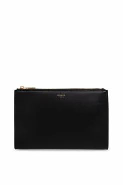 FERRAGAMO CZARNY Skórzana kosmetyczka