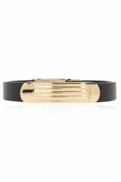 FERRAGAMO CZARNY Skórzana bransoleta