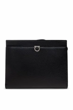 FERRAGAMO CZARNY Skórzana torba do ręki