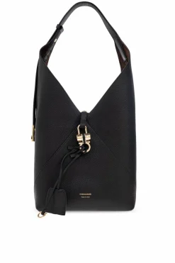 FERRAGAMO CZARNY Skórzana torba na ramię