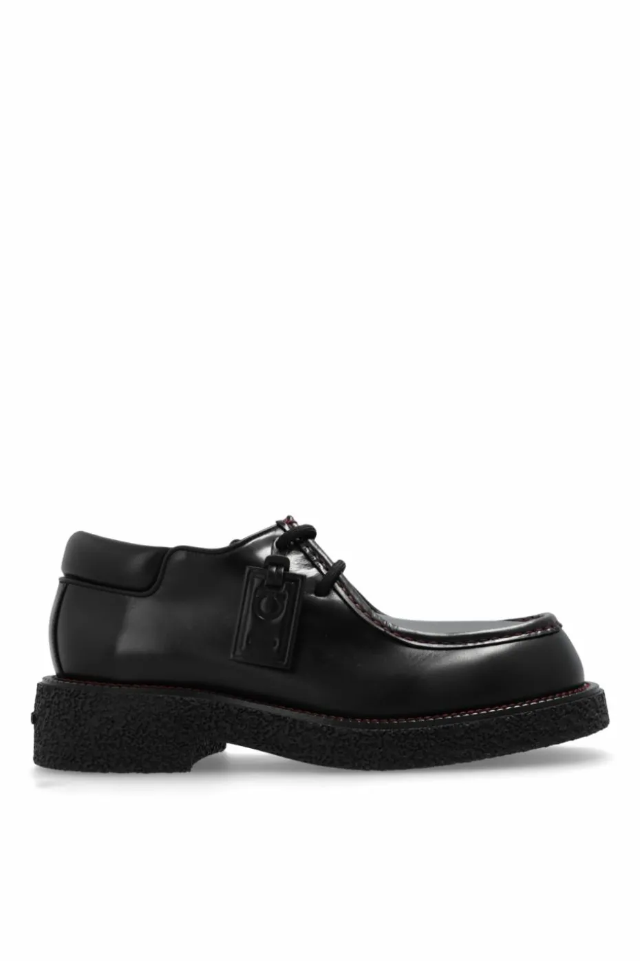 FERRAGAMO CZARNY Skórzane buty `Cleveland`