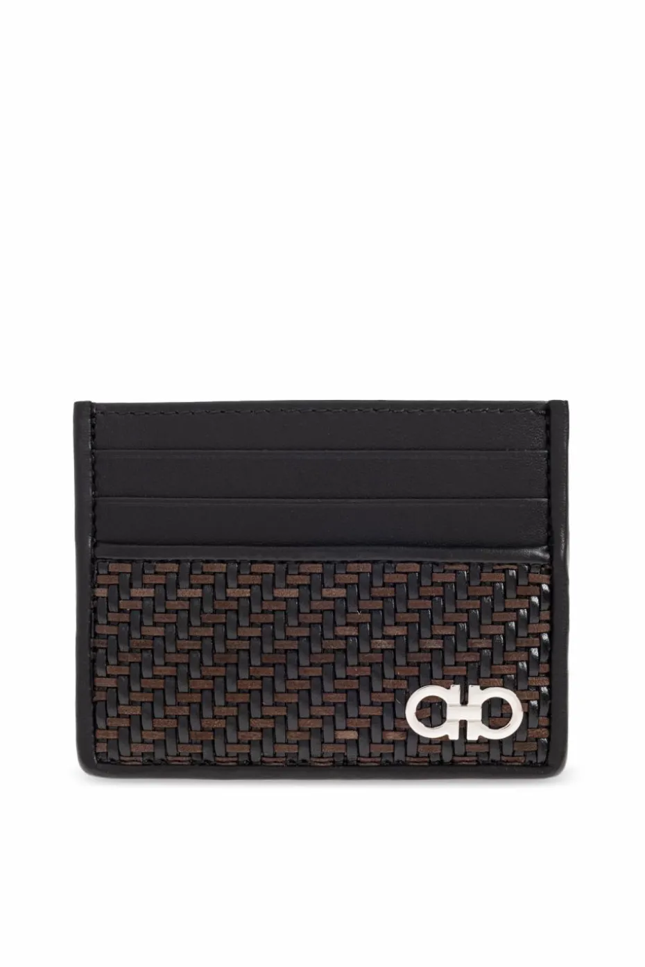 FERRAGAMO CZARNY Skórzane etui na karty