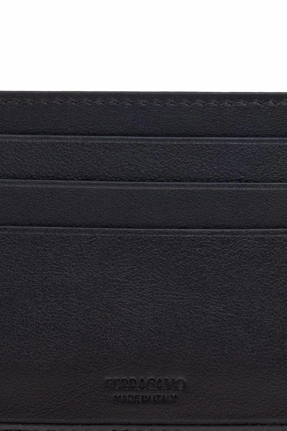 FERRAGAMO CZARNY Skórzane etui na karty