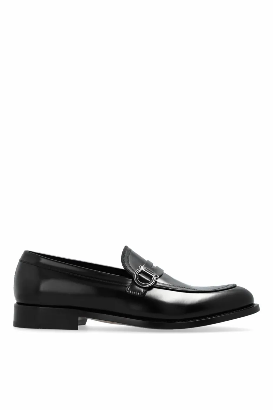 FERRAGAMO CZARNY Skórzane buty `Canada`