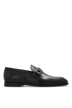 FERRAGAMO CZARNY Skórzane buty typu ‘loafers’