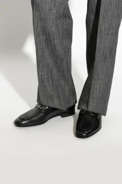 FERRAGAMO CZARNY Skórzane buty `Balty`