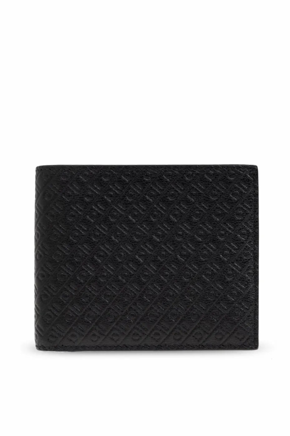 FERRAGAMO CZARNY Skórzany portfel