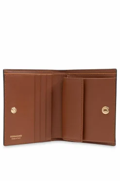 FERRAGAMO CZARNY Skórzany portfel