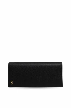 FERRAGAMO CZARNY Skórzany portfel