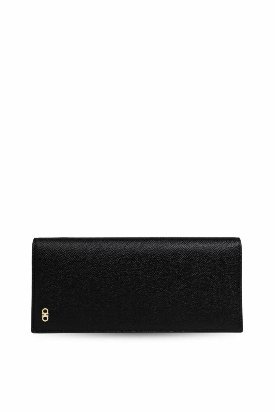 FERRAGAMO CZARNY Skórzany portfel