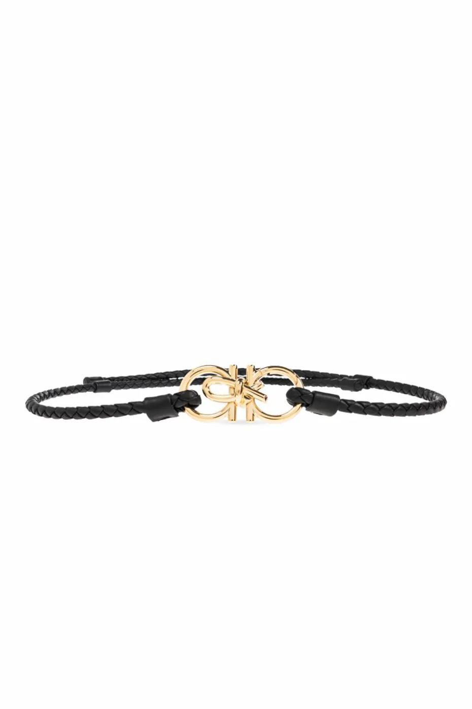 FERRAGAMO CZARNY Skórzany pasek