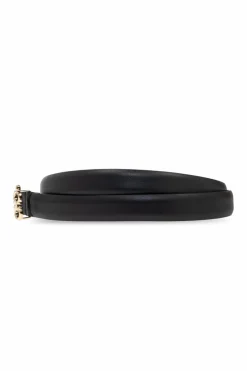 FERRAGAMO CZARNY Skórzany pasek