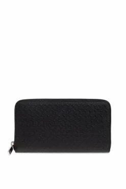 FERRAGAMO CZARNY Skórzany portfel