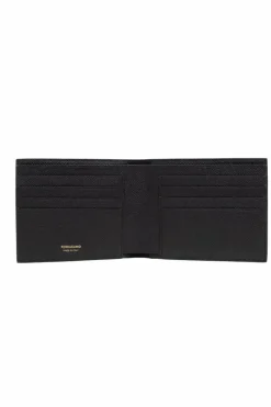 FERRAGAMO CZARNY Skórzany portfel